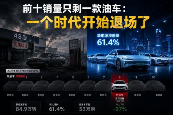 前十销量只剩一款油车：一个时代开始退场了