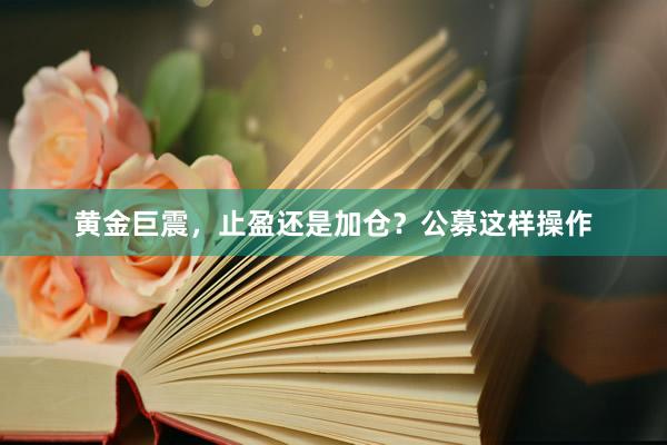 黄金巨震，止盈还是加仓？公募这样操作