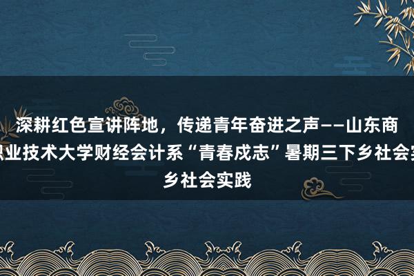 深耕红色宣讲阵地，传递青年奋进之声——山东商业职业技术大学财经会计系“青春戍志”暑期三下乡社会实践