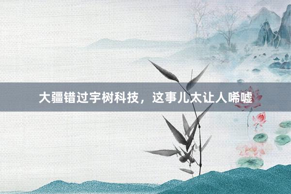 大疆错过宇树科技，这事儿太让人唏嘘