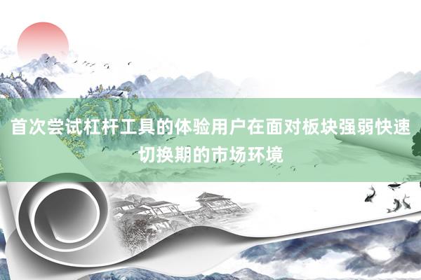 首次尝试杠杆工具的体验用户在面对板块强弱快速切换期的市场环境