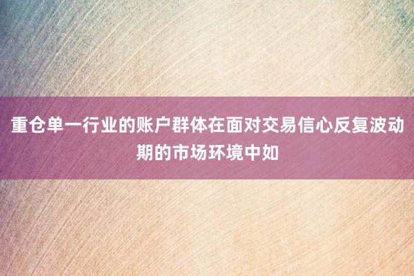 重仓单一行业的账户群体在面对交易信心反复波动期的市场环境中如